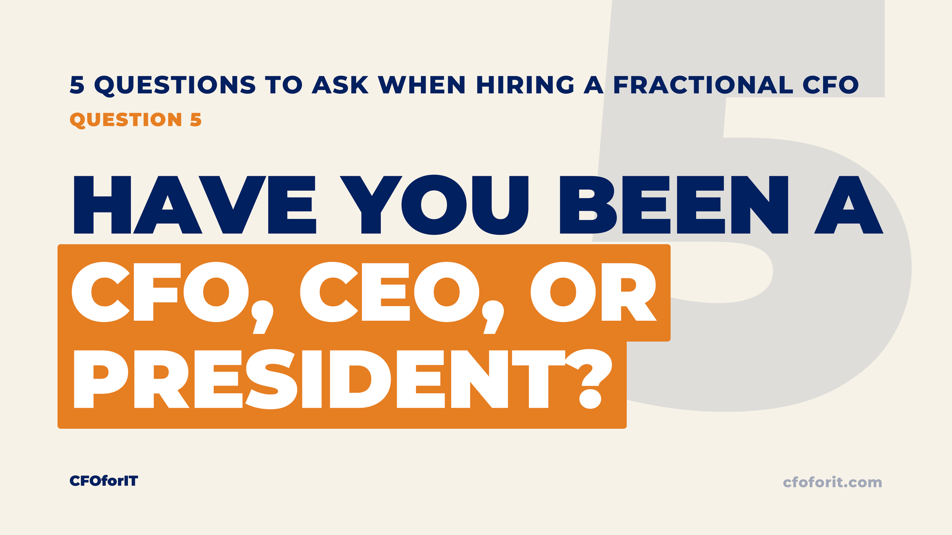 Have you Been at the C Level? (Episode 5/5 - 5 Questions to Ask Before Hiring a FCFO) - FCFO Education