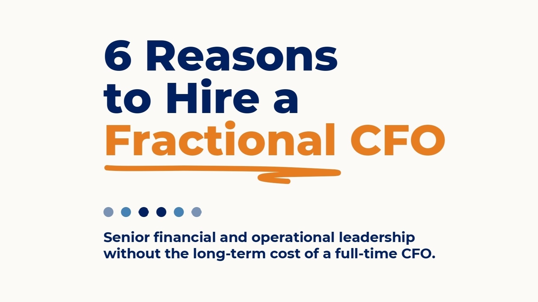 6 Reasons to Hire a Fractional CFO - Cash Flow Forecasting